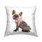 Stupell Industries Fashionable Puppy Dog Pink Bow Glam Portrait Throw Pillow, 18" x 18"